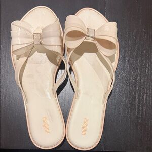 Women's MELISSA Cream Bow Sandals